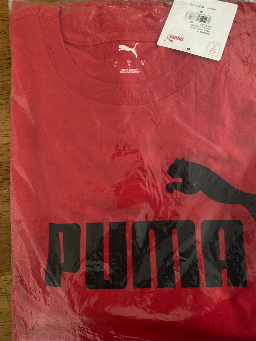 Puma Red Tee with Black Logo womans or men unisex